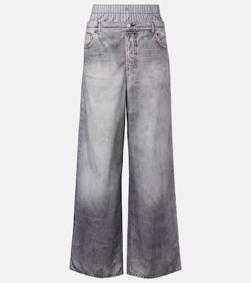 Printed cotton poplin wide-leg pants | Acne Studios