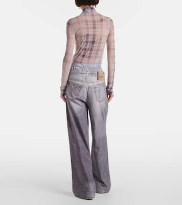 Printed cotton poplin wide-leg pants | Acne Studios
