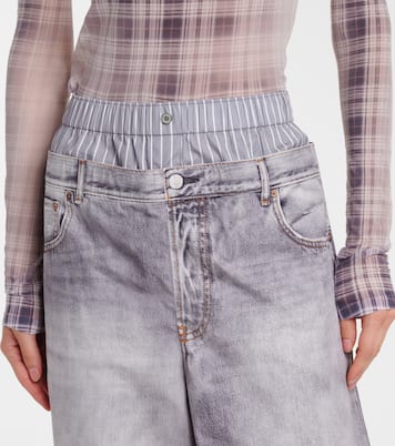 Printed cotton poplin wide-leg pants | Acne Studios