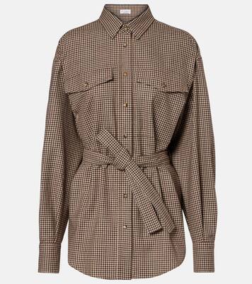 Checked virgin wool overshirt | Brunello Cucinelli