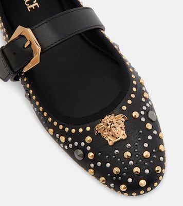 La Medusa leather Mary Jane flats | Versace