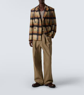 Pleated denim wide-leg pants | Dries Van Noten