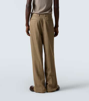 Pleated denim wide-leg pants | Dries Van Noten