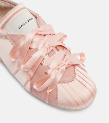Ballerina Grip satin and suede sneakers | Simone Rocha