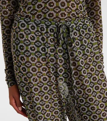 Bedruckte Hose aus Jersey mit Kristallen | Dries Van Noten