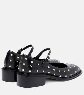 Verzierte Mary-Jane-Pumps Penelope 40 aus Leder | Souliers Martinez