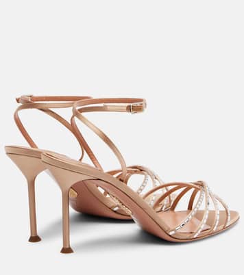 Sandali Tell Me 85 in raso con cristalli | Aquazzura