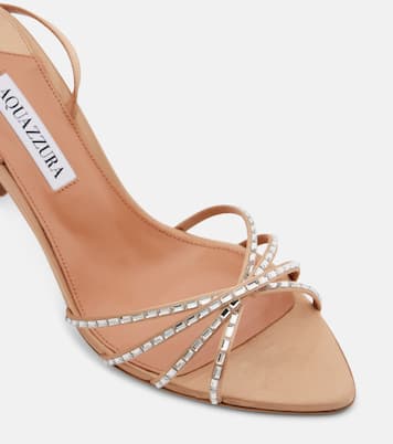 Sandali Tell Me 85 in raso con cristalli | Aquazzura