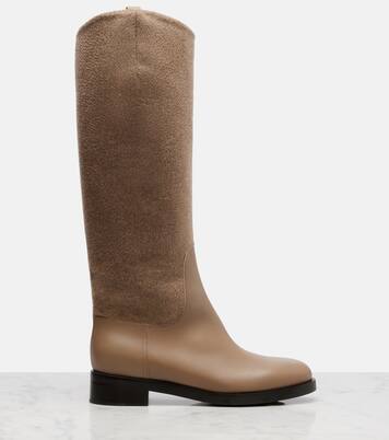 Cashmere and leather knee-high boots | Max Mara