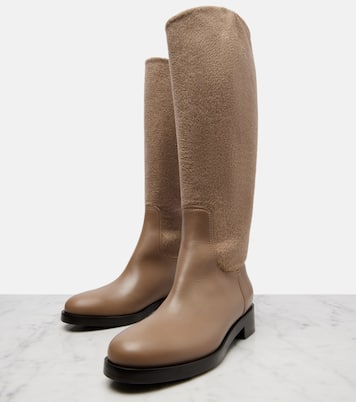 Cashmere and leather knee-high boots | Max Mara