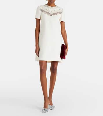 Crepe Couture bow-detail embellished minidress | Valentino