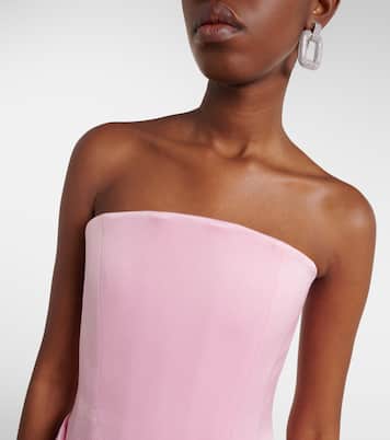 Draped satin crêpe bustier gown | Alex Perry