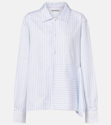 Striped asymmetric cotton poplin shirt | JW Anderson