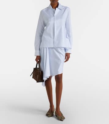 Striped asymmetric cotton poplin shirt | JW Anderson