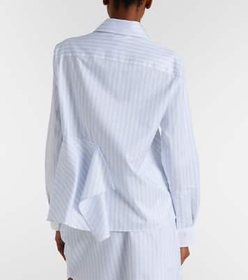 Striped asymmetric cotton poplin shirt | JW Anderson