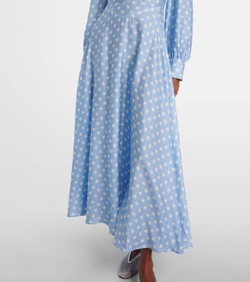 Tilly polka-dot satin midi dress | Posse