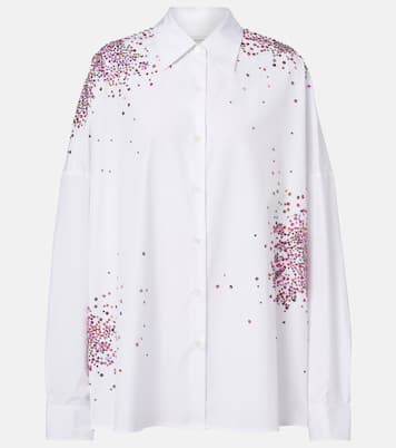 Oversized sequined cotton shirt | Dries Van Noten