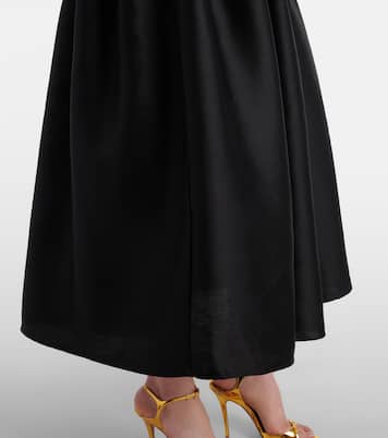 Belted keyhole cutout taffeta midi dress | Self-Portrait