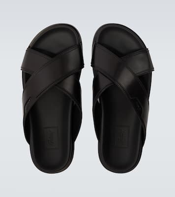 Criss-Cross leather slides | Brioni