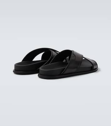 Criss-Cross leather slides | Brioni