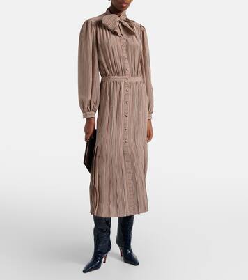 Mona croc-effect leather knee-high boots | Amina Muaddi