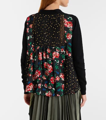 Printed cotton cardigan | Sacai