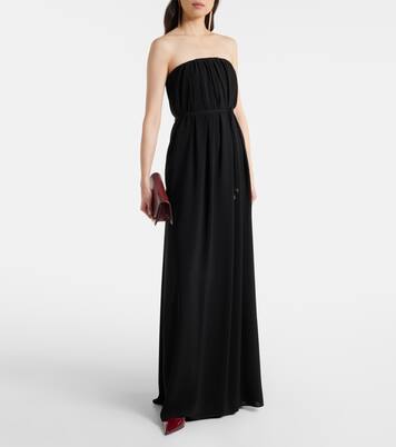Elegante Sax crêpe strapless gown | Max Mara