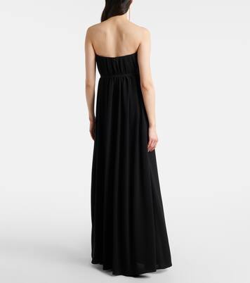 Elegante Sax crêpe strapless gown | Max Mara