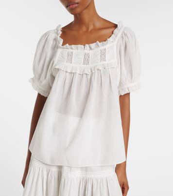 Frances lace-trimmed cotton-blend top | Dôen