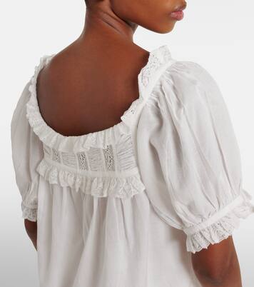 Frances lace-trimmed cotton-blend top | Dôen