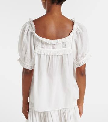 Frances lace-trimmed cotton-blend top | Dôen