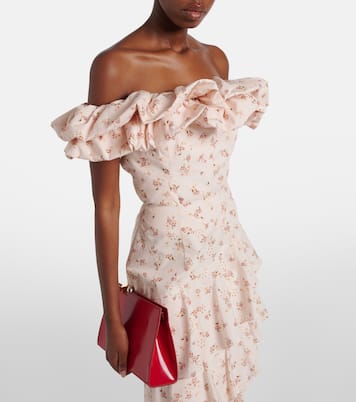 Dalia floral off-shoulder cotton top | Markarian