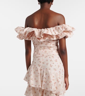 Dalia floral off-shoulder cotton top | Markarian
