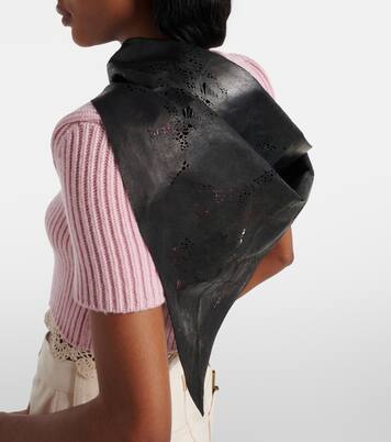 Floral perforated leather scarf | Magda Butrym