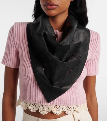 Floral perforated leather scarf | Magda Butrym