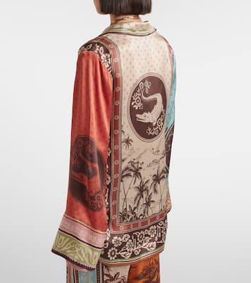 Alberta printed silk satin shirt | Alémais