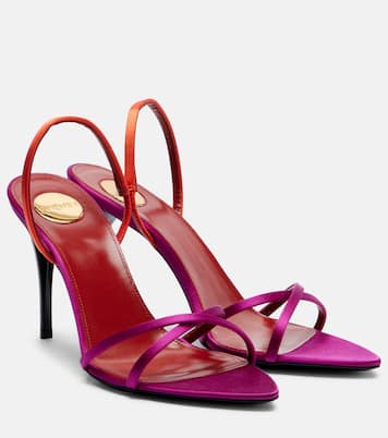 Justify crêpe satin slingback sandals | Saint Laurent