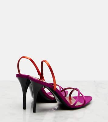 Justify crêpe satin slingback sandals | Saint Laurent