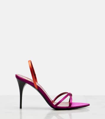 Justify crêpe satin slingback sandals | Saint Laurent