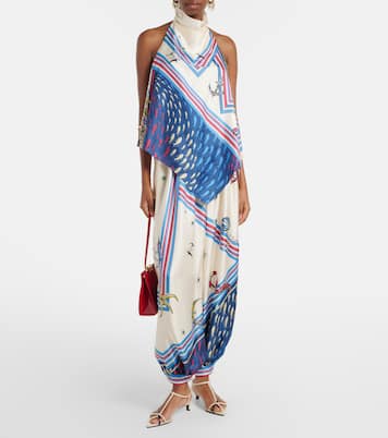 Top Apollo in raso di seta con stampa | Alémais