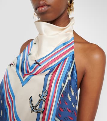 Top Apollo in raso di seta con stampa | Alémais