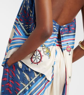 Top Apollo in raso di seta con stampa | Alémais