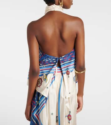 Top Apollo in raso di seta con stampa | Alémais