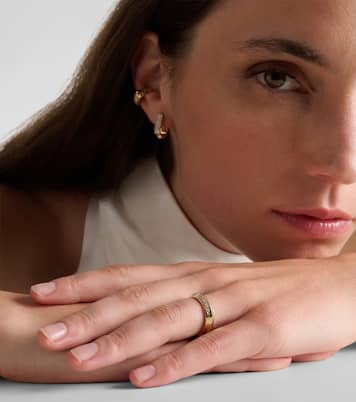 Knife Edge 14kt gold ring with diamonds | Stone and Strand