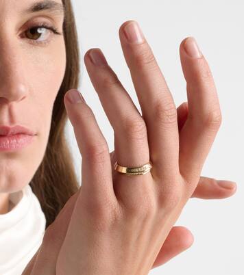 Knife Edge 14kt gold ring with diamonds | Stone and Strand