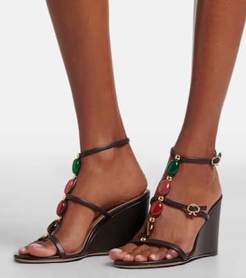 Verzierte Wedge-Sandalen aus Leder | Gianvito Rossi