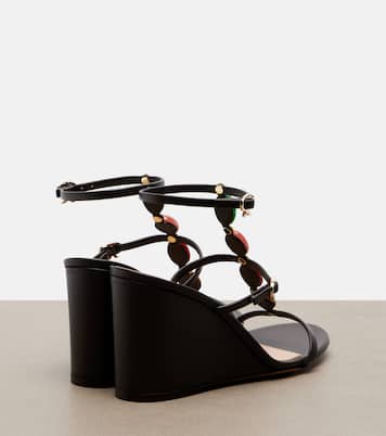 Verzierte Wedge-Sandalen aus Leder | Gianvito Rossi