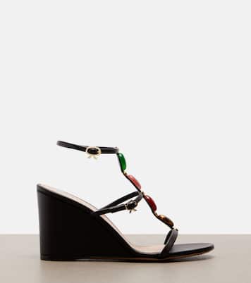 Verzierte Wedge-Sandalen aus Leder | Gianvito Rossi