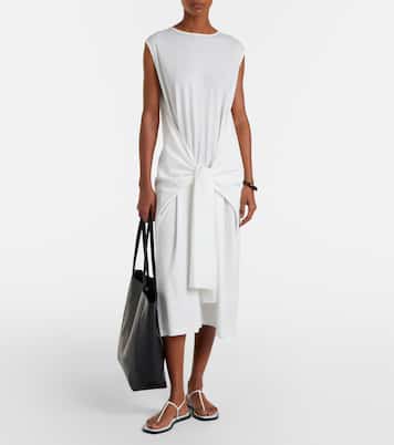 Gathered cotton jersey midi dress | Toteme
