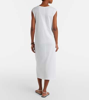 Gathered cotton jersey midi dress | Toteme